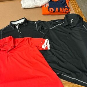 3 Men’s collared shirts. Tommy Bahama, Adidas, Nike